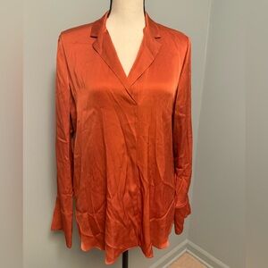 Kobi Halperin Rebekah Stretch-Silk Orange Blouse